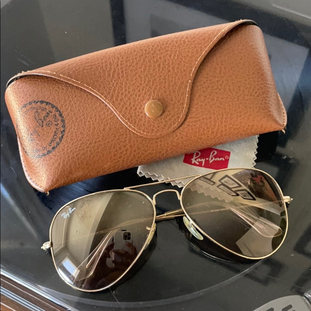 original used Ray Bans - aviator gold/pink